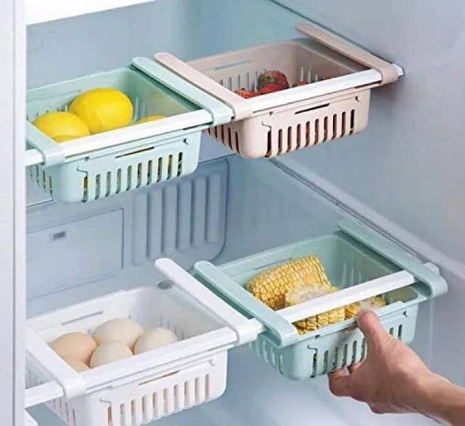 pack of 2 Expandable fridge basket multi purpose storage boxes 1
