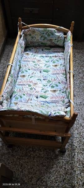 new born wooden baby cot cum bed 2