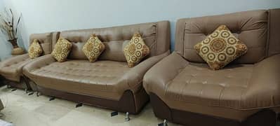 5 seater leather sofa set