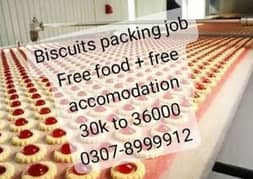 buiscuit & chocolate packing job lahore