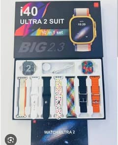 New Fashion (I40 Ultra2 Suit) 7 Sets Colorful Straps Smart Watch
