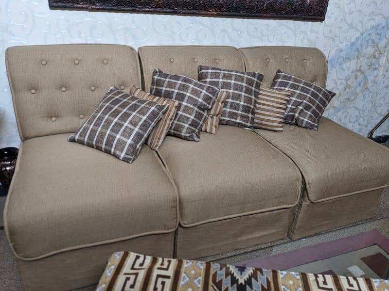 9 Seater Sofa in light camel colour 1