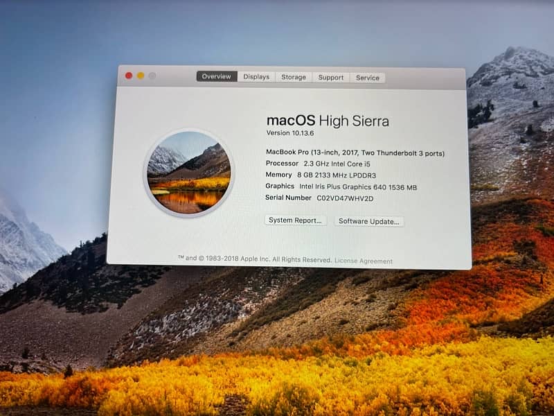 MacBook Pro (13-inch, 2017, i5 ,2.3 GHz, 8gb/ 256gb 1