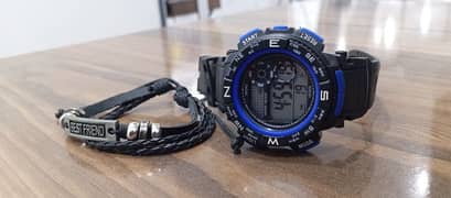 sports LED watch with free bracelet and keychain