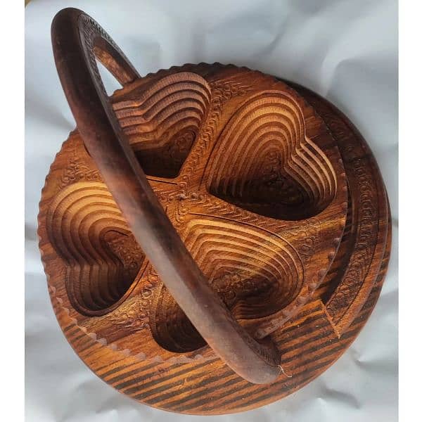 decorative wooden collapsible dry fruit basket. || free delivery 1