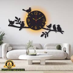 sparrow design laminated wall clock with color