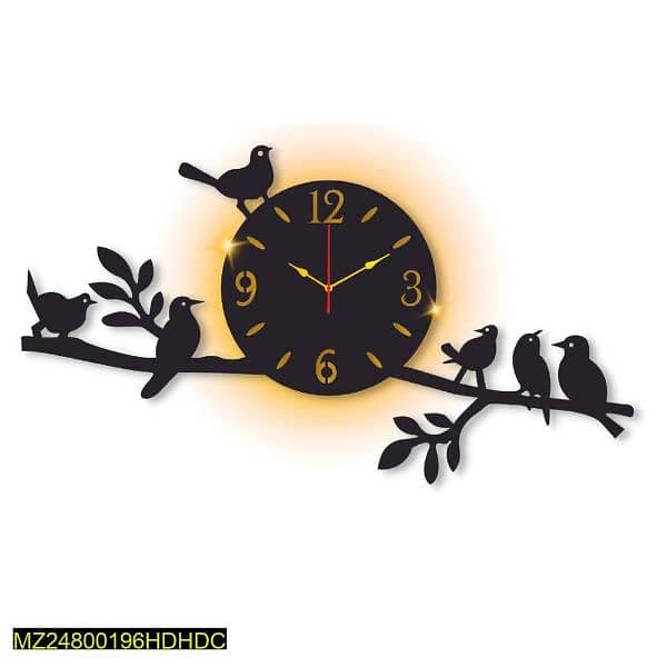 sparrow design laminated wall clock with color 1