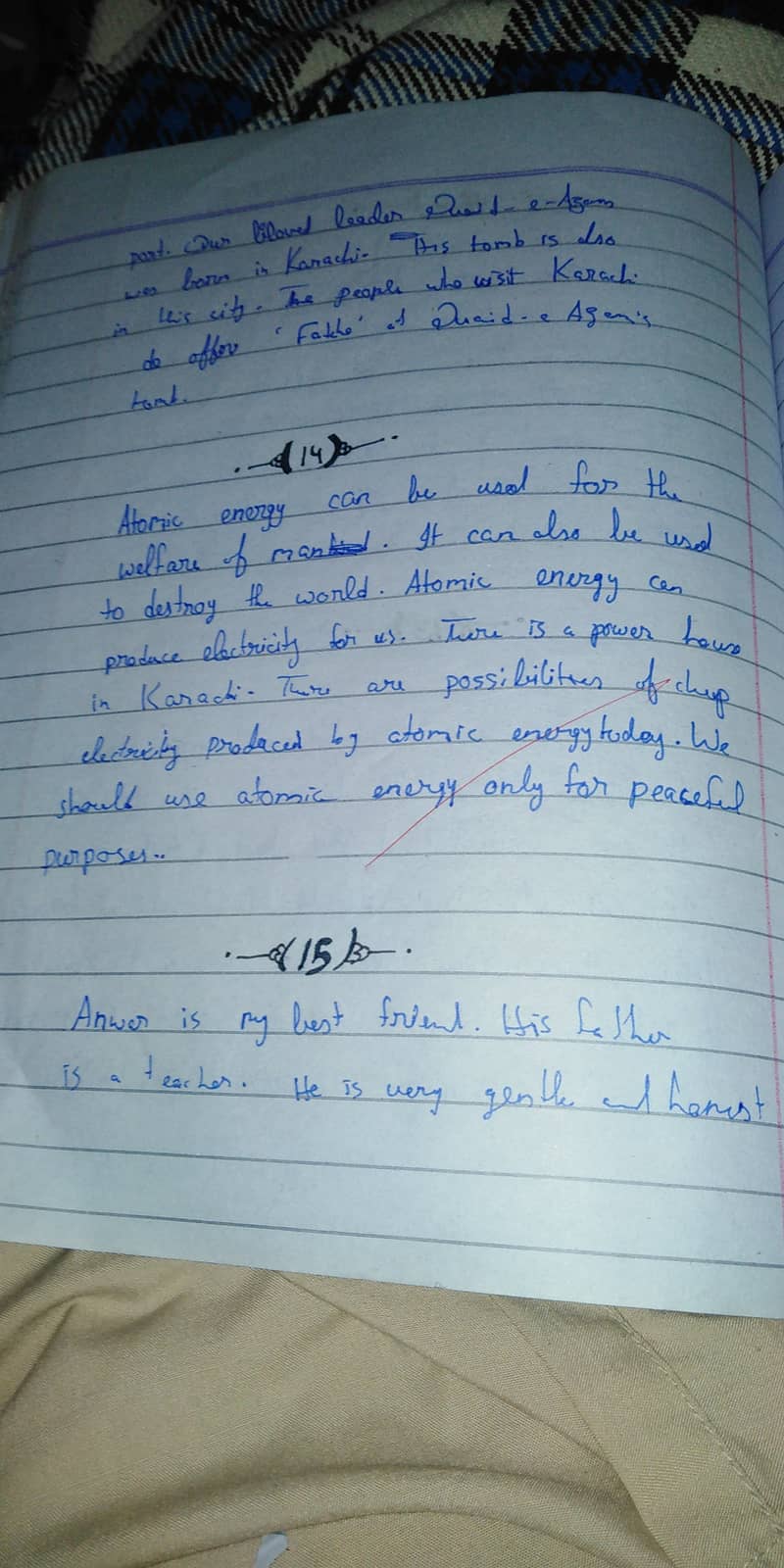 Handwritten assignment work 10