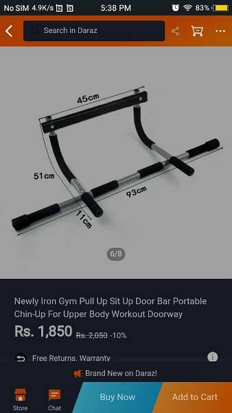 Portable and moveable Chin ups bar. 2