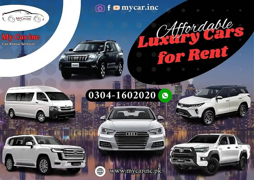 Rent A Car Lahore Mercedes/Audi/PRADO/Range Rover/Car Rental/Costers 4