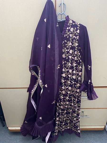 3pc purple all embellished suit stitched 1