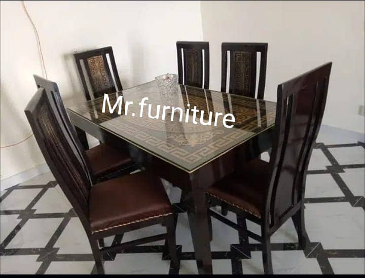 dining table set/wooden chairs/solid wood table/6 seater dining set 9