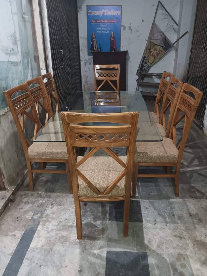 luxury dining table/shesham wood chairs/solid center table in lahore 7
