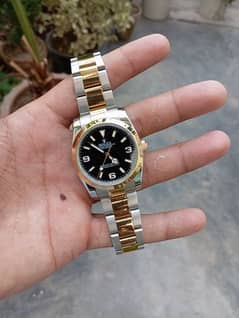 Rolex two tone golden silver automatic watch