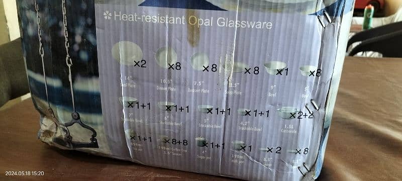 heat resistant opal glass wear 8 person serving 1
