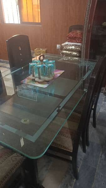 Glass Dining table for sale 6 sets 5