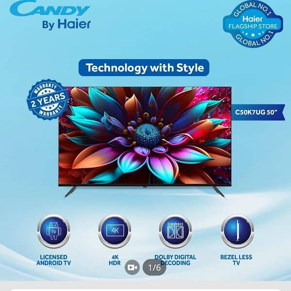 Candy by Haier 50" android LED TV pin pack 2