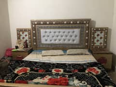 New Style Cushioned Bed set in Golden color, 6 Months used