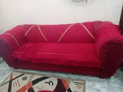 sofa set with velvet covers and cushions