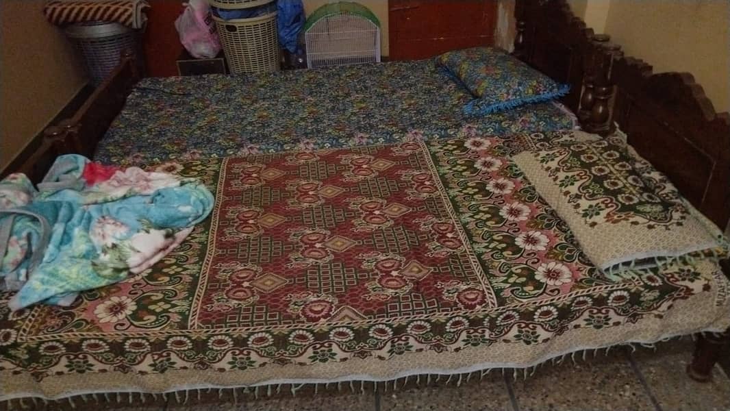 2- Single Beds with Mattresses for Sale in Karachi - Good Condition! 1