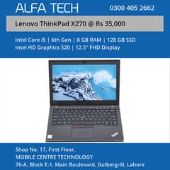 Lenovo ThinkPad X270 Laptop (i5-6th-8-128-12.5”-FHD) - ALFA TECH 0