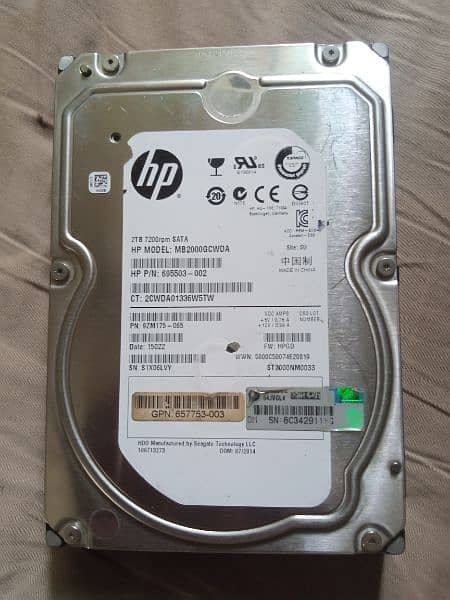 HP hardrive 2TB with games, HDD, hardisk 0
