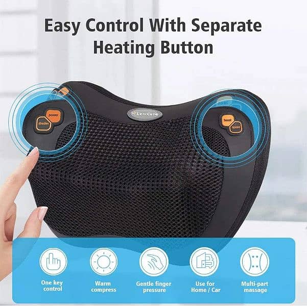 Lentcare Shiatsu Back and Neck Massager with Heat 1