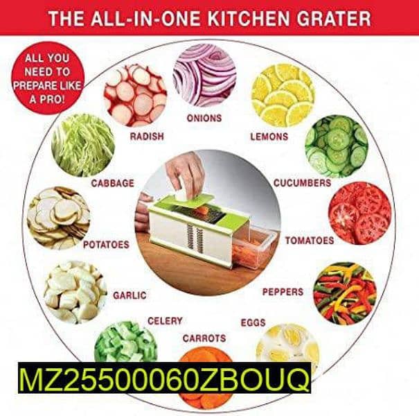 Multi Functional Grater 5 In 1
• 1