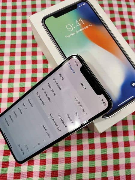 iPhone x 256 GB PTA approved my WhatsApp 033253=49=562 1