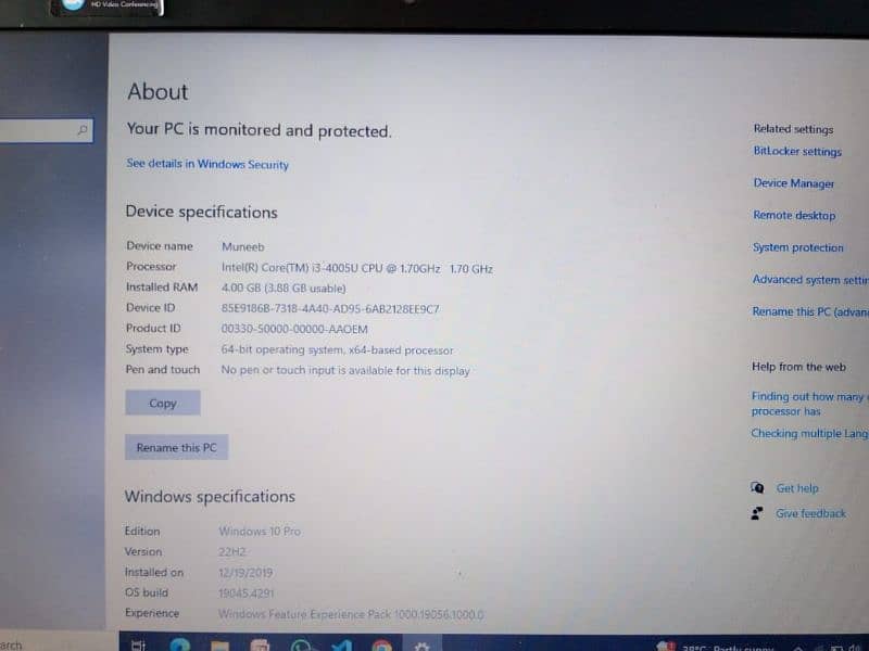 HP ProBook i3 4th Gen 1