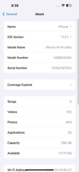 Iphone 14 pro max Non Pta Purple Colour 5