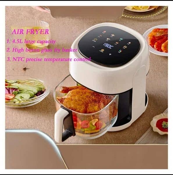 Silver Crest Multi-Functional Digital Glass Lid 8L capacity Air Fryer 3