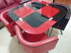4 Seater Glass Dining Table 0