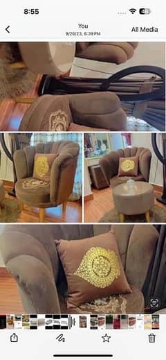 sofa flower chairs with table