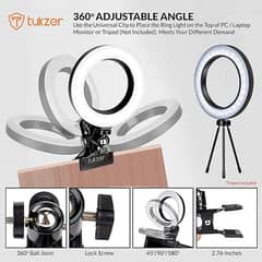 8-Inch LED USB Selfie Ring Light with Clamp Mount, 3 Light Modes A197 0