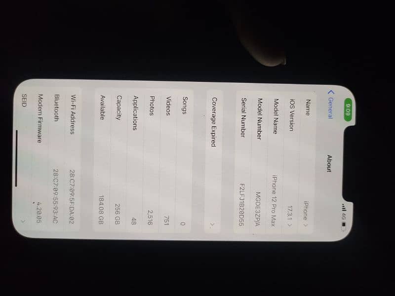 Iphone 12 pro max PTA approved 256gb 5