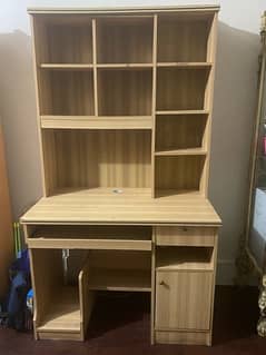 study table with book shelves