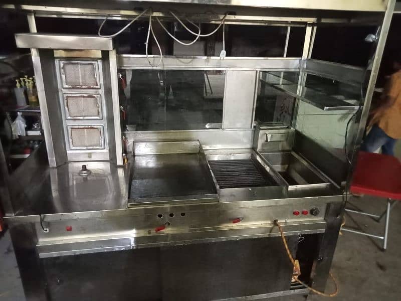 Burger shawarma counter multi function grill+frier making all in one 1
