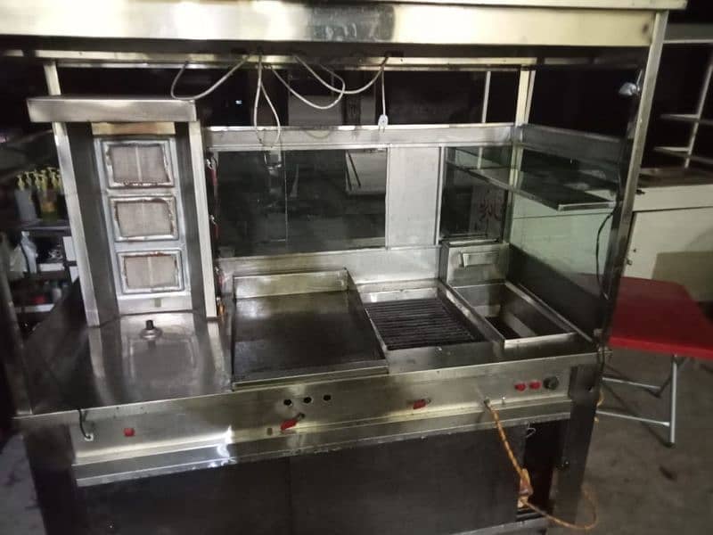Burger shawarma counter multi function grill+frier making all in one 2