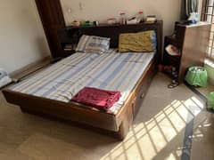 Queen Size Bed With Side Tables - Without Mattress. 0
