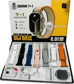 Android watch Crown ultra 7+1 with 7 different straps camera protecti