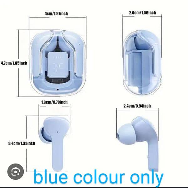 bluetooth earbuds, blue 1