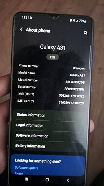 Samsung Galaxy a31 4