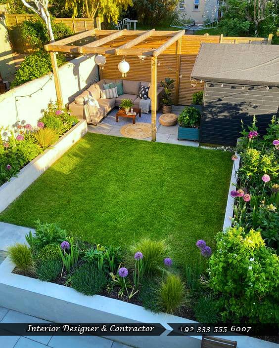 Home Garden - Artificial Grass Home & Office Decor - Terrace Design 3