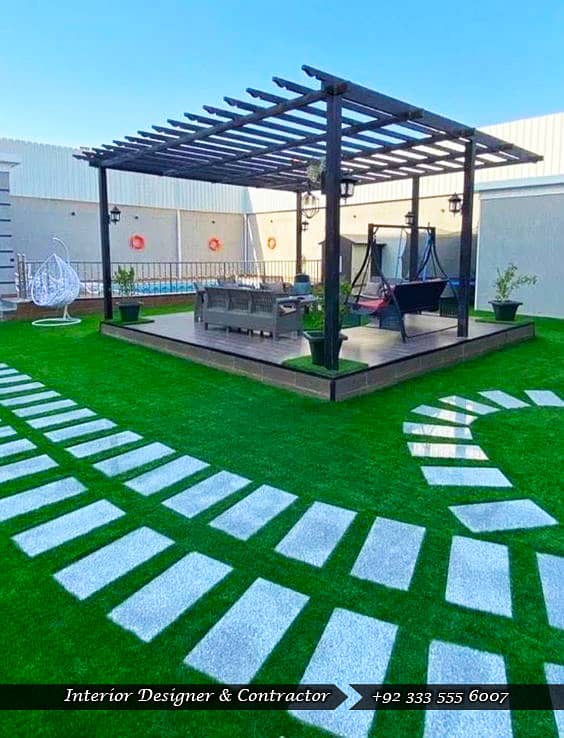 Home Garden - Artificial Grass Home & Office Decor - Terrace Design 11