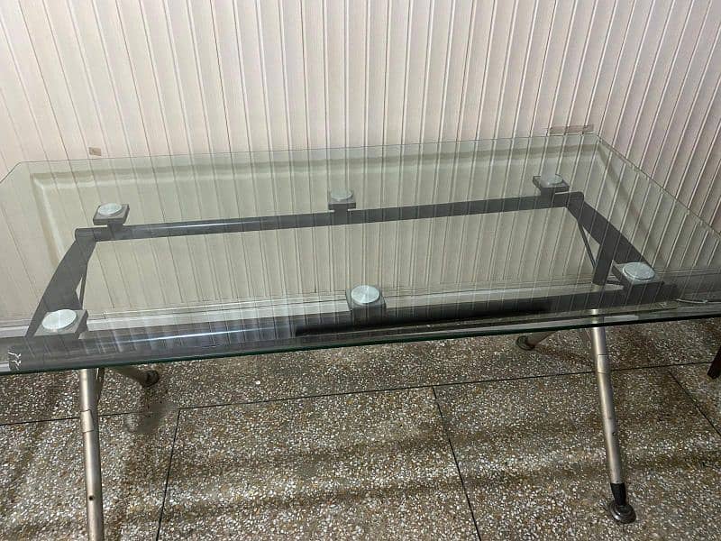 glass top power coated dinning/office table 3