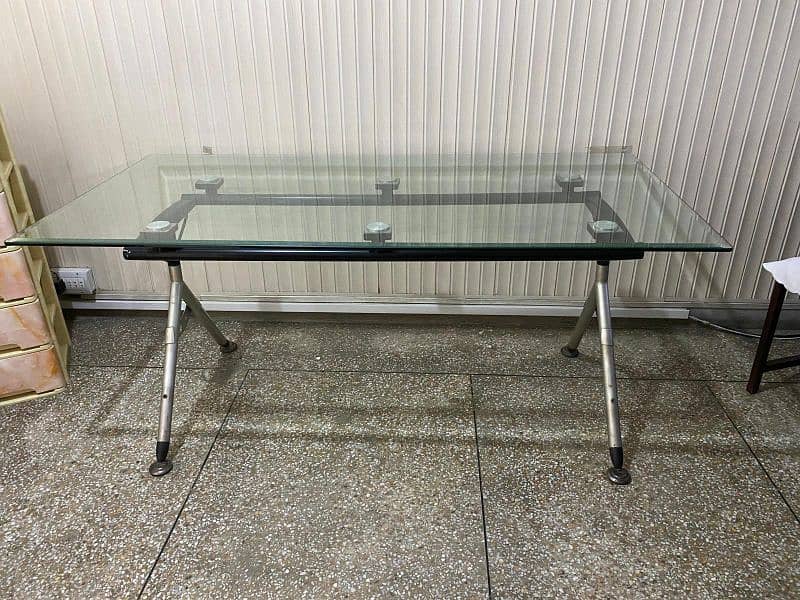 glass top power coated dinning/office table 4