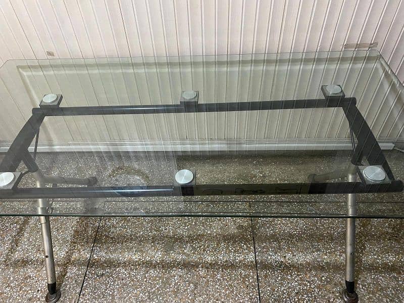 glass top power coated dinning/office table 5