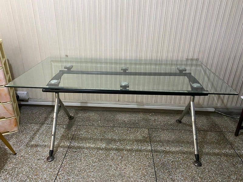 glass top power coated dinning/office table 8
