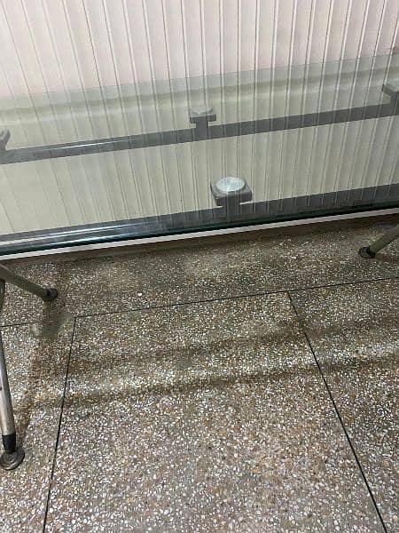 glass top power coated dinning/office table 9
